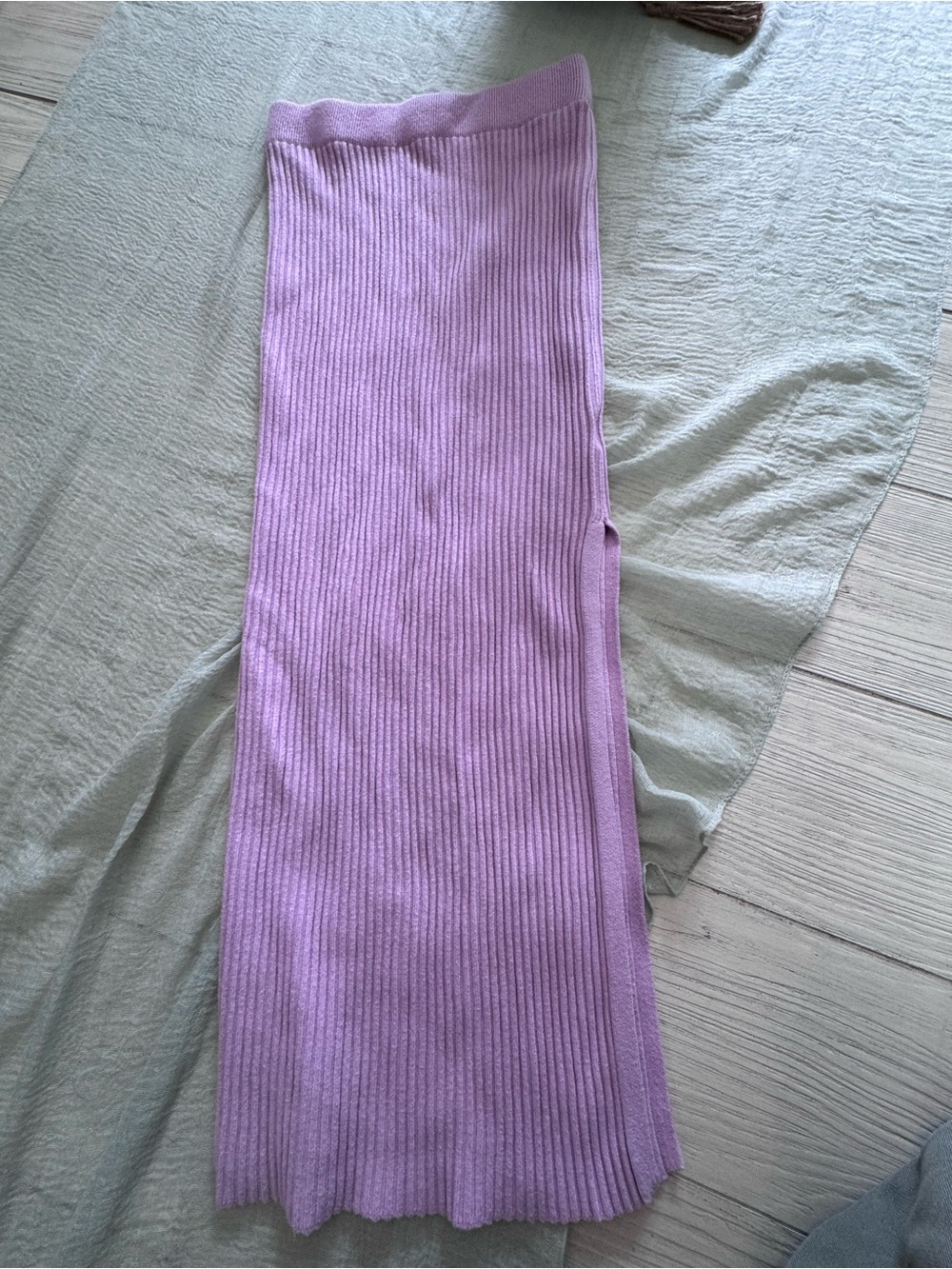 Beginning Boutique Lavender Ribbed Maxi Skirt